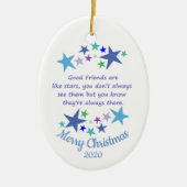 Aangepaste kerstfeestdagen, goede vrienden zoals s keramisch ornament (Voorkant)