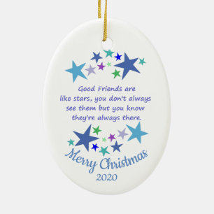 Aangepaste kerstfeestdagen, goede vrienden zoals s keramisch ornament