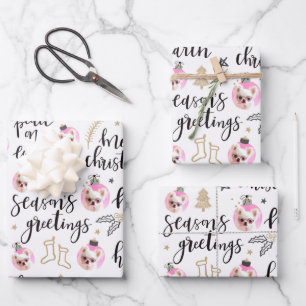 Aangepaste kerstfeestdagen voor foto's Calligrafie Inpakpapier Vel