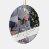 Aangepaste kerstfeestelijke foto keramisch ornament (Rechts)