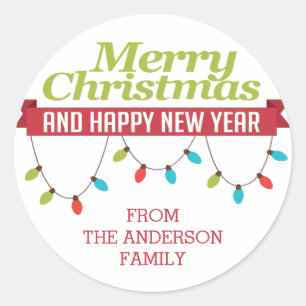 Aangepaste kerstfeestelijke helderheid ronde sticker