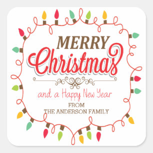 Aangepaste kerstfeestelijke helderheid vierkante sticker
