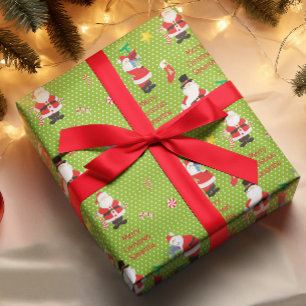 Aangepaste kerstfeestelijke kerst voor kerstmis cadeaupapier