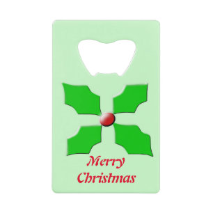 Aangepaste kerstflesopening voor prettig kerstfees kredietkaart flessenopener