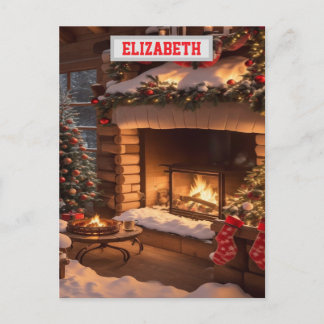 Aangepaste kerstfoto-achtergrond met gepersonalise briefkaart