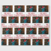 Aangepaste kerstfoto cadeaupapier (Vlak)