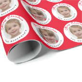 Aangepaste kerstfoto cadeaupapier (Rol Hoek)
