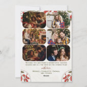 Aangepaste Kerstfoto Collage, Script & Holly Feestdagenkaart (Achterkant)