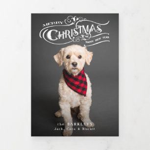 Aangepaste  kerstfoto drieluik kaart
