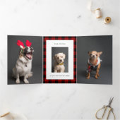 Aangepaste  kerstfoto drieluik kaart (Binnen)