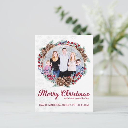 Aangepaste kerstfoto feestdagenkaart (Staand voorkant)