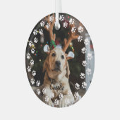 Aangepaste kerstfoto glas ornament (Voorkant links)