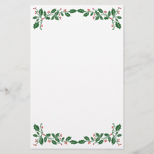 Aangepaste kerstfoto Holly Berries Briefpapier (Voorkant)
