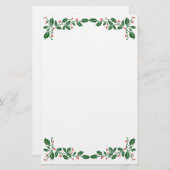 Aangepaste kerstfoto Holly Berries Briefpapier (Voorkant / Achterkant)