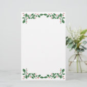 Aangepaste kerstfoto Holly Berries Briefpapier (Staand voorkant)