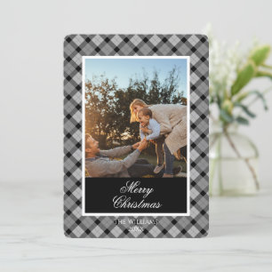 Aangepaste kerstfoto kaart in moderne ruit