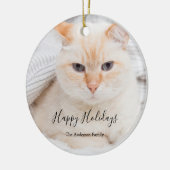 Aangepaste kerstfoto keramisch ornament (Links)