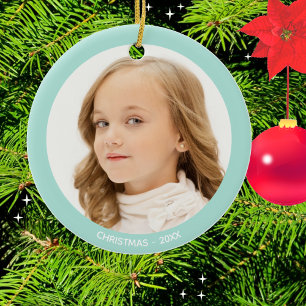 Aangepaste kerstfoto keramisch ornament
