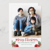 Aangepaste kerstfoto Merry Kerstry Feestdagenkaart (Voorkant / Achterkant)