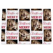 Aangepaste kerstfoto Merry Kerstry Groot Cadeauzakje (Voorkant)
