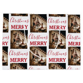 Aangepaste kerstfoto Merry Kerstry Groot Cadeauzakje (Achterkant)