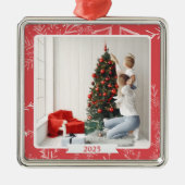 Aangepaste kerstfoto metalen ornament (Voorkant)