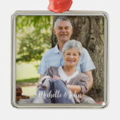 Aangepaste kerstfoto metalen ornament (Voorkant)