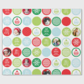 Aangepaste kerstfoto-Stippen Gift Wrap Cadeaupapier (Vlak)