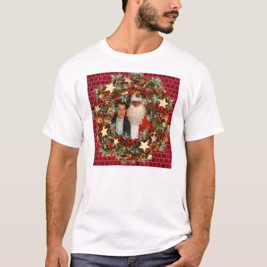 Aangepaste kerstfoto t-shirt (Voorkant)