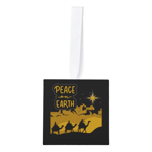 Aangepaste kerstfoto van twee personen template kubus ornament (Voorkant)