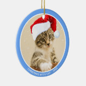 Aangepaste kerstfoto voor Baby Kitty Cat Keramisch Ornament (Rechts)