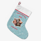 Aangepaste kerstfoto voor baby's grote kerstsok (Voorkant (Hangend))