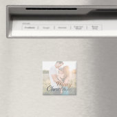 Aangepaste kerstfoto's met Silver & Gold Faux Magneet (Insitu (Vaatwasser))