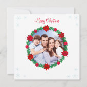 Aangepaste kerstfoto's, pine Wreath en Poinsettias (Voorkant)