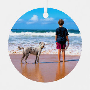 Aangepaste kerstfoto's voor je huisdieren metalen ornament
