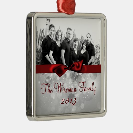 Aangepaste kerstfotoversiering metalen ornament (Rechts)