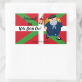 Aangepaste kerstgroet, Olentzero + Ikurriña: Rechthoekige Sticker (Tas)