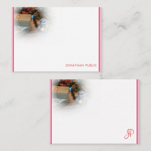 Aangepaste kersthandgeschreven monogram sjabloon (Voorkant / Achterkant)