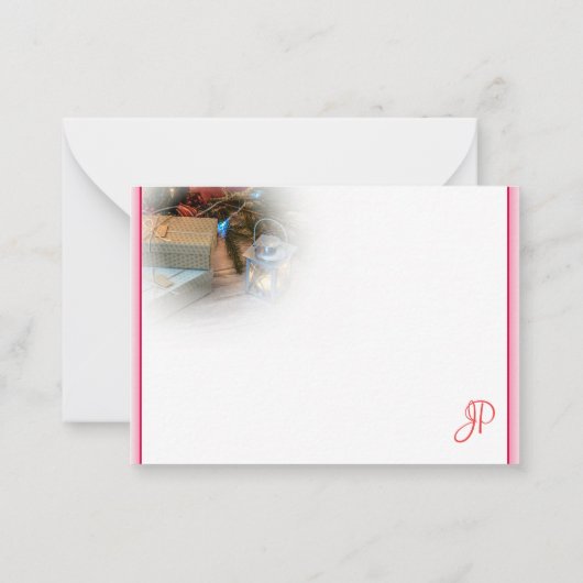 Aangepaste kersthandgeschreven monogram sjabloon (Achterkant)