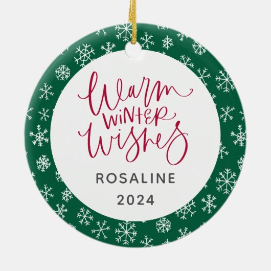 Aangepaste kersthond of kat keepomwille foto keramisch ornament (Achterkant)