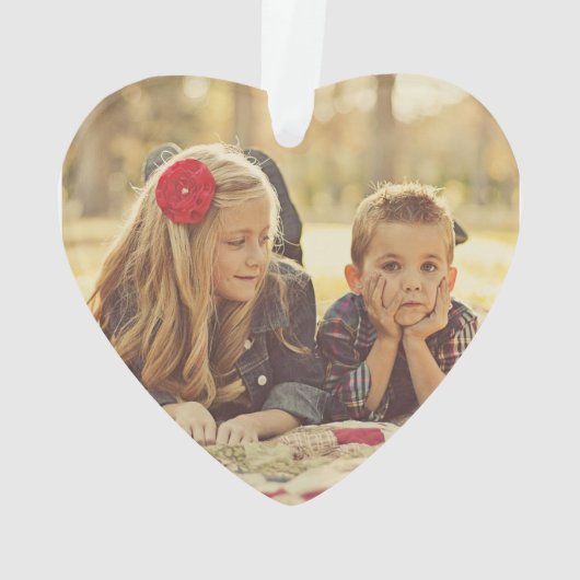 Aangepaste kerstkaart | Hart-Ornament Ornament (achterkant)