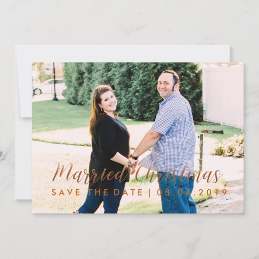 Aangepaste Kerstkaart om de datum te bewaren Kaart (Voorkant)