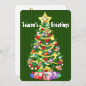 Aangepaste kerstkaartenboom en decoraties. bedankkaart (Voorkant / Achterkant)