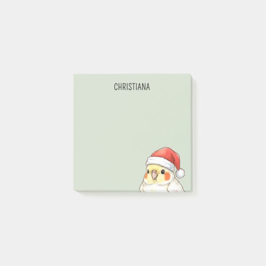 Aangepaste Kerstkakariki met Kerstmanhoed Post-it® Notes (Voorkant)