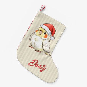 Aangepaste Kerstkakariki met kerstmuts Kleine Kerstsok