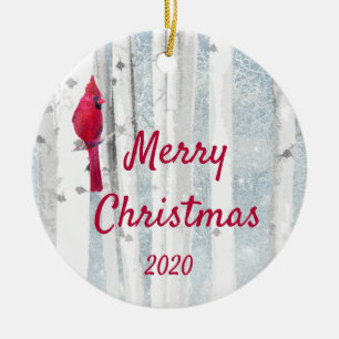 Aangepaste kerstkardinaal vogelvogelboom keramisch ornament