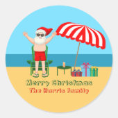 Aangepaste kerstkerstkerstfeestdag ronde sticker (Voorkant)