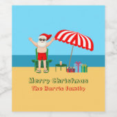 Aangepaste kerstkerstkerstfeestdag wijn etiket (Enkel label)