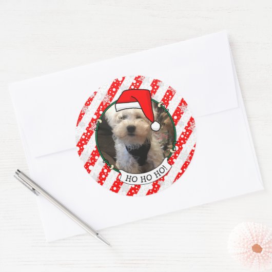 Aangepaste kerstkerstkerstkerstkerstkerstfoto's Pe Ronde Sticker (Envelop)