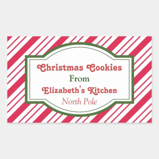 Aangepaste kerstkeuken-stickers rechthoekige sticker (Voorkant)